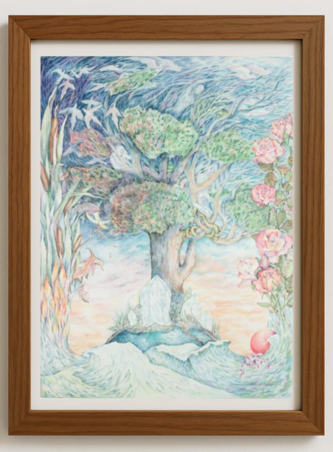 Tree with Snake Card